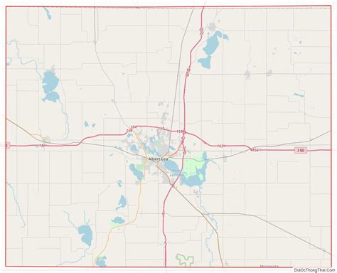 Map of Freeborn County, Minnesota - Thong Thai Real