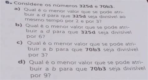 A Considere Os N Meros D E B Qual O Menor Valor Que Se