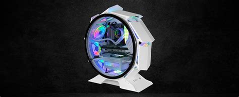 MarsGaming MCORB White Micro ATX XL Gaming PC Case Custom Circular