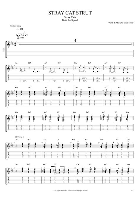 Stray Cat Strut Tab by Stray Cats (Guitar Pro) - Guitars, Bass & Backing Track | mySongBook