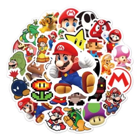 Calcomanias Stickers Super Mario Bros Pvc Anime Pegatinas Meses