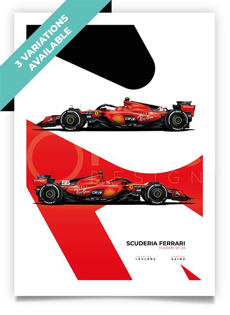 2023 Ferrari Formula 1 Sf23 Poster Omac Design