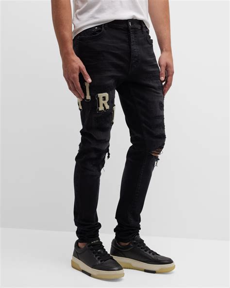 Amiri Mens Varsity Logo Skinny Jeans Neiman Marcus