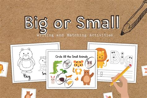 Big Or Small Animals Educational Worksheets