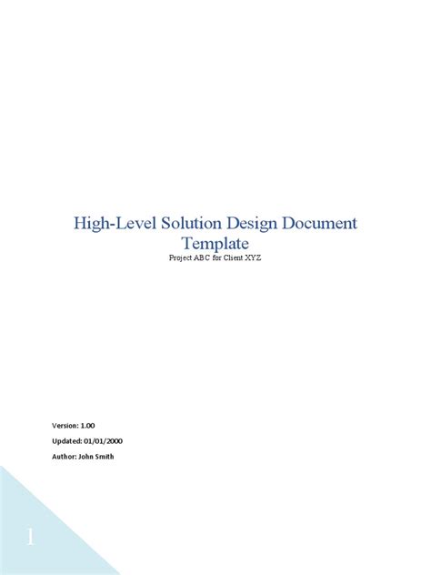 High Level Solution Design Document Template | PDF | Design | Databases