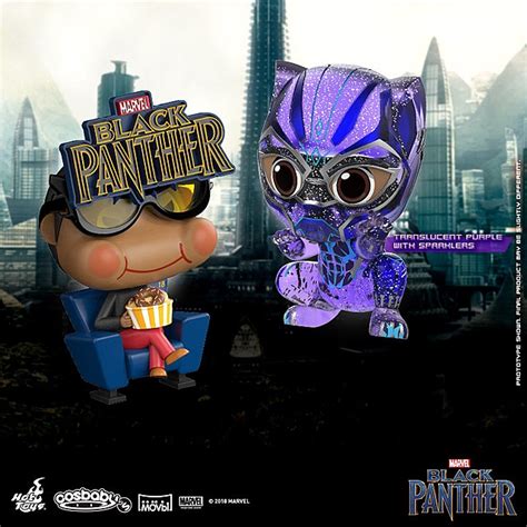 Hot Toys Black Panther Movbi And Black Panther Cosbaby S Bobble Head Collectible Set