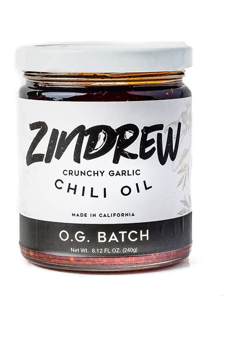 Zindrew Chili Crunchy Garlic Chili Oil Og Batch Premium Spicy Savory Umami Gourmet All