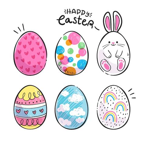 Colección de huevos de pascua Vector Premium