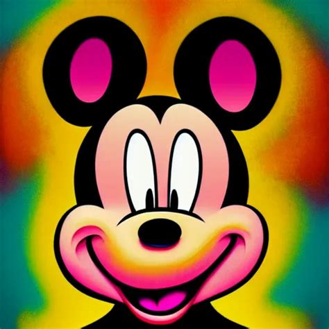 An Extremely Psychedelic Portrait Of Mickey Mouse Stable Diffusion