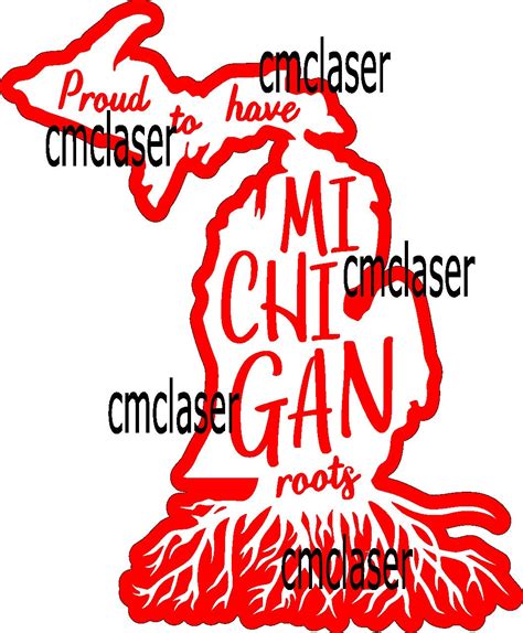 Michigan Roots Svg Etsy