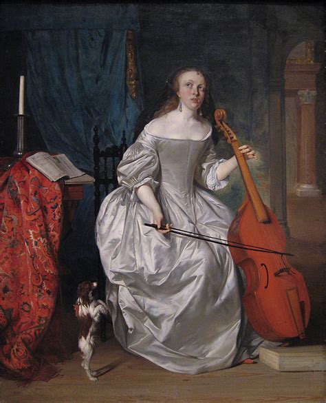 Books And Art Woman Playing A Viola De Gamba Gabriel