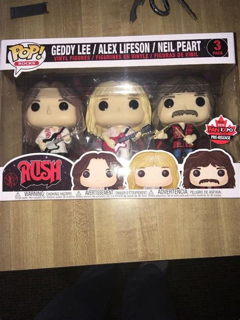 Funko Pop Rocks Rush 3 Pack Geddy Leealex Lifesonneil Peart Fan Expo