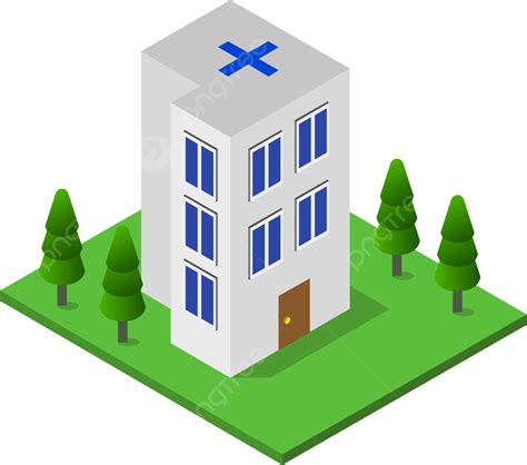 Hospital Isométrico Ilustrado En Vector Png Médico 3d Isométrica