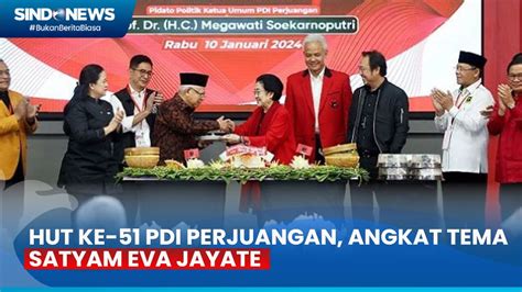 Hut Ke Pdi Perjuangan Angkat Tema Satyam Eva Jayate Youtube