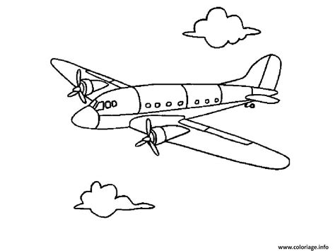 Coloriage Avion Facile Enfants Dessin Avion Imprimer