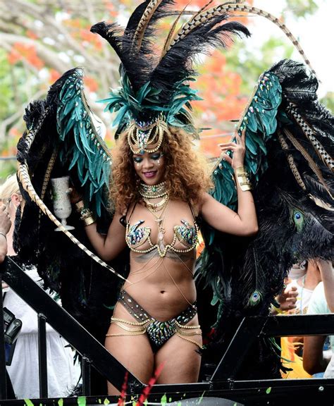Rihanna Shows Off Revealing Jeweled Bikini For Kadooment Day Parade PHOTOS