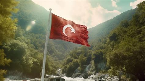 Premium AI Image | National flag of Turkey with correct proportions and ...