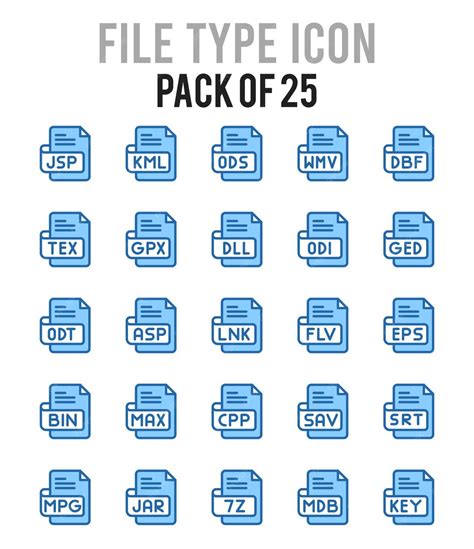 premium vector  file type  color icons pack vector illustration