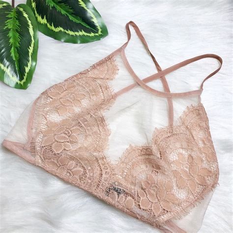 Sheer Nude Blush Lace Bralette Gem