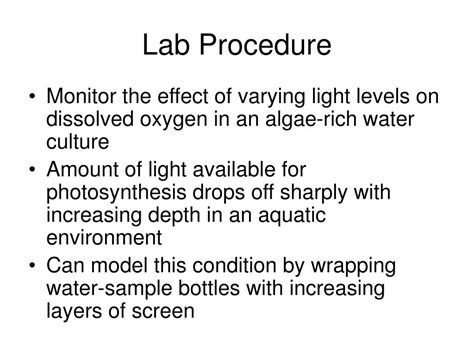 Ppt Lab 12 Dissolved Oxygen Powerpoint Presentation Free Download