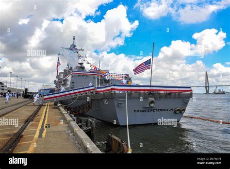 The Crew Of The Arleigh Burke Class Destroyer Uss Frank E Petersen Jr