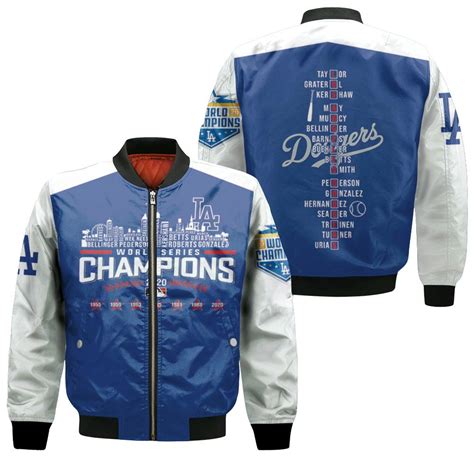 Los Angeles Dodgers Team Name World Series Champions 3d Jersey Bomber