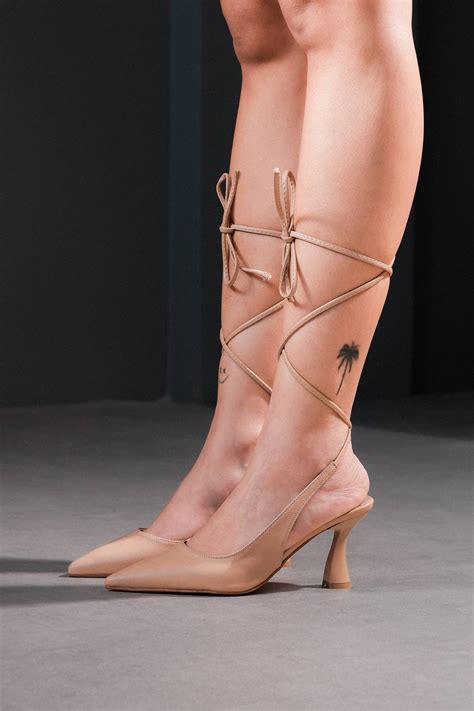 Nude Cilt Bilekten Ba Lamal Kad N Topuklu Ayakkab Sise Nude Cilt Ayakkabiate I