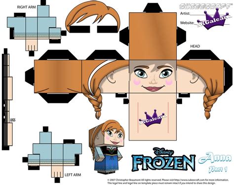 Cubeecraft Of Anna From Disneys Animated Movie Frozen SKGaleana