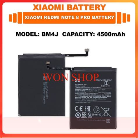 แบตเตอรี่ Original Xiaomi Redmi Note 8 Pro Battery Model Bm4j 4500mah