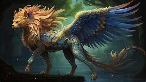 Premium Photo | A lion with a dragon on its back