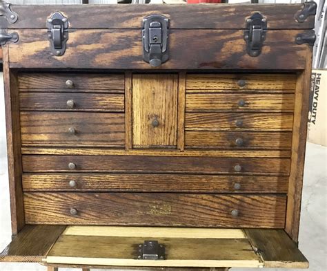 Vintage Drawer Wooden Machinist Tool Chest Box Ebay Drawers