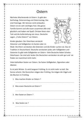 71 Ostern Deutsch DAF Arbeitsblätter pdf doc