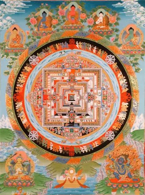 The Kalachakra Mandala With The Five Dhyani Buddhas Exotic India Art