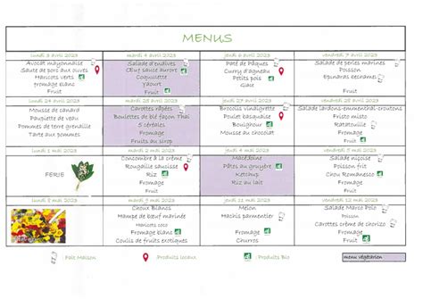 Cantine Scolaire Les Menus Davril Et Jusqu Mi Mai Nanteuil