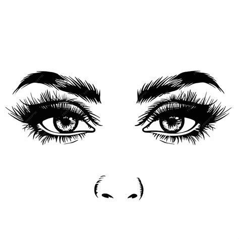 Premium Vector | A drawing of a womans eyes with long eyelashes