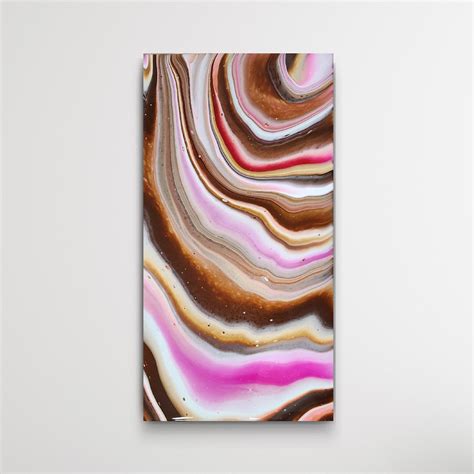 Pink and Brown Abstract Art, Painting on Canvas Original, Wall Art for ...