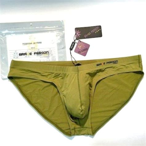 Brave Person Swim Brave Person Mens Swim Bikini Brief Olive Green Bp Ol Contoured Pouch