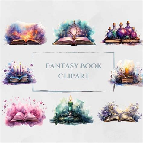 Png Watercolour Fantasy Book Clipart Etsy In Book Clip Art