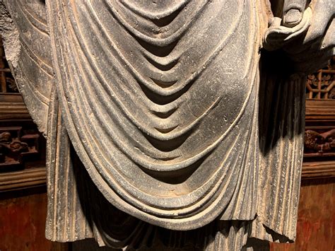 Large Gandharan Standing Buddha Torso Carved Gray Schist 2nd 3rd