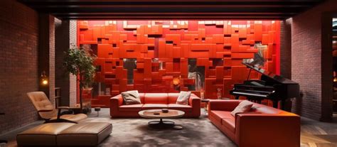 Premium Photo | Modern living room design of red brick wall concept