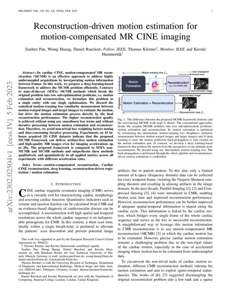 Reconstruction Driven Motion Estimation For Motion Compensated Mr Cine