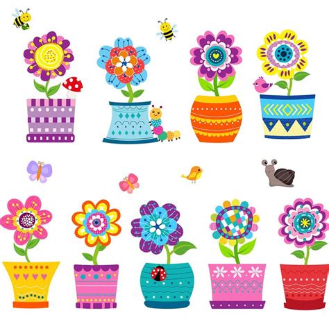 Zonon Pieces Flower Cutouts Flowers Bulletin Board Flower Pot Paper