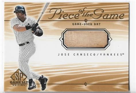 Jose Canseco 2000 Upper Deck SP Piece Of The Game Used Bat JC Card EBay