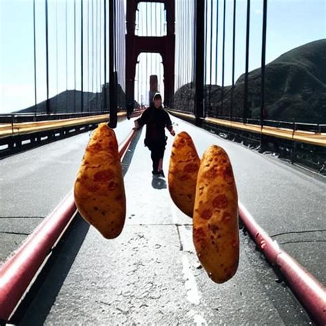 Potatoes Walking On Golden Gate Bridge Openart