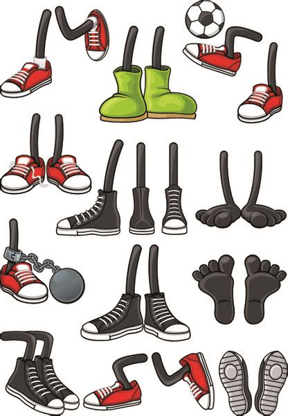 Funny cartoon shoes vector graphics Vectors graphic art designs in ...