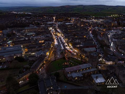 Skipton Christmas Market Aerial Photos - Aerial Photography and Video - Ascent Aerial Photography