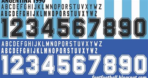 Font Football Font Vector Argentina World Cup 1990 Kit