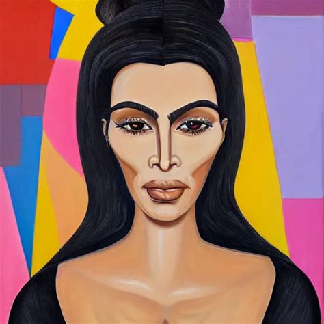 Portrait Of Kim Kardashian Painted In The Style Of Stable Diffusion