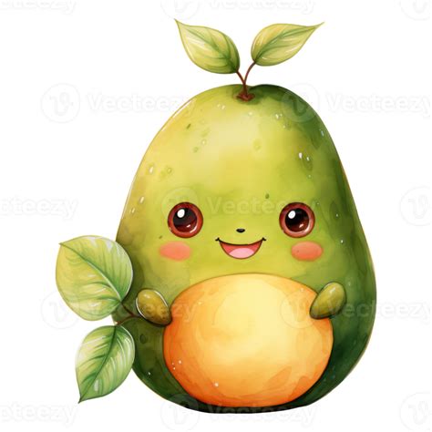 Cute Happy Avocado 26793222 Png