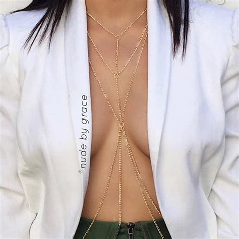 Amazon Blindery Sexy Body Chain Gold Body Necklace Bikini Body Jewelry Layered Beach Party